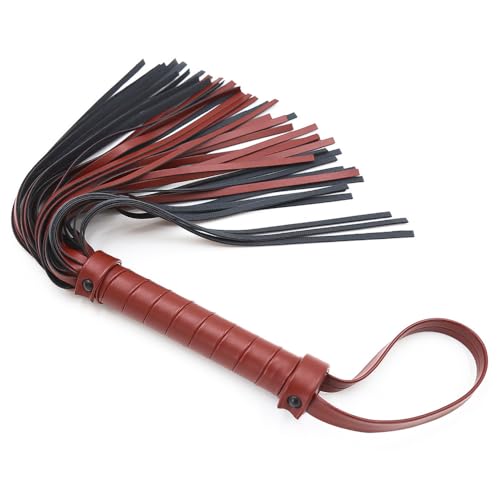 DONGKER Kunstleder Reitpeitsche, PU-Leder Pferdepeitsche, Flogger für Tägliche Training Cosplay Spiele Pferd Springen Rennen von DONGKER