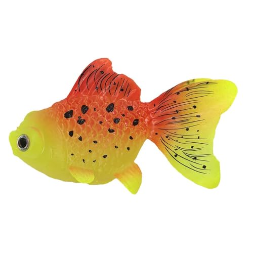 DONGKER Leuchtender Künstliche Fische, 1 Stuck Silikon Schwimmende Goldfisch, Simulation Fische Spielzeug Für Badespielzeug, Aquarium Dekoration von DONGKER