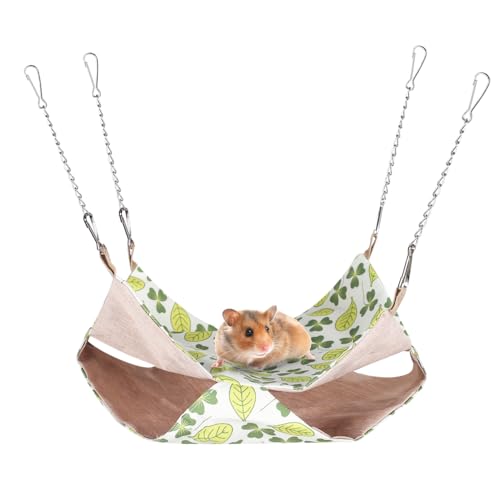 DONGKER Meerschweinchen-Hängematte, Doppelschicht Sommer Hängebette für Haustierkäfige, Kuschelhöhle mit 4 Metallhaken für Frettchen, Ratten, Chinchillas, Kurzkopfgleitbeutler, Kleintiere DONGKER Meerschweinchen-Hängematte, Doppelschicht Sommer Hängebette für Haustierkäfige, Kuschelhöhle mit 4 Metallhaken für Frettchen, Ratten, Chinchillas, Kurzkopfgleitbeutler, Kleintiere von DONGKER