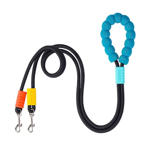 Hundeleine für 2 Hunde, 2M Freihändige Hunde Doppelleine, ø18mm, 360° drehbare Verstellbare Crossbody Hundetrainingsleine mit Gepolsterte Griffe für kleine, mittelgroße und große Hunde von DONGKER