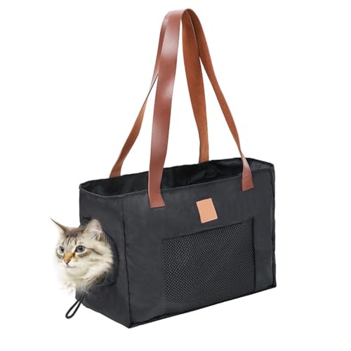 Katzentragetasche, Weiche Cat Carrier Travel Bag Sling, Faltbar Katzen Reisetasche für Spaziergänge mit Katzen und Hunde bis zu 3,8 kg von DONGKER