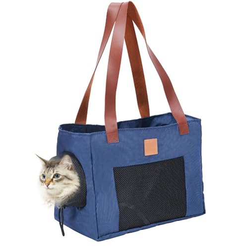 Katzentragetasche, Weiche Cat Carrier Travel Bag Sling, Faltbar Katzen Reisetasche für Spaziergänge mit Katzen und Hunde bis zu 3,8 kg von DONGKER