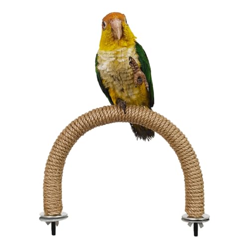 Vögel Sitzstange, U-förmiger Seil Stange fur Papagei, Pfotenschleif Steh- und Kletterstange für Papagei, Wellensittich, Nymphensittich, Conures, Finken, Vogelkäfig-Käfig-Zubehör von DONGKER