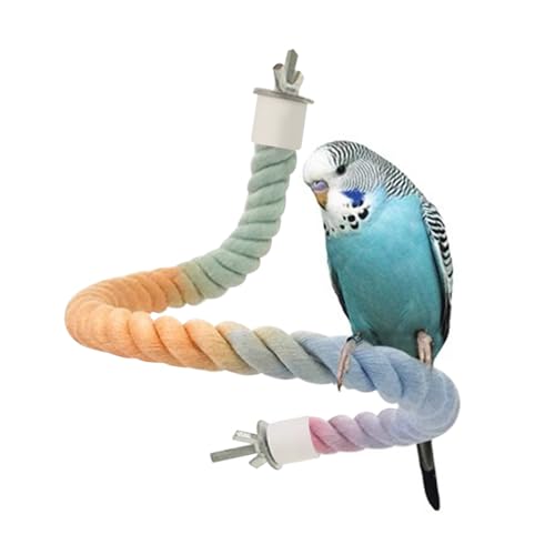 Vogelseil Sitzstange, Parrot Climbing Rope, 35/80 cm Lange, ø 20 mm, Biegsames Vogel Seil Spirale für Papagei, Wellensittich, Nymphensittiche, Sittiche von DONGKER