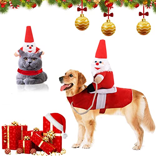 Haustier Weihnachtskostüm, Hund Weihnachten Kostüm mit Santa Claus, Hundekostüm Weihnachtsmann,Hunde Weihnachtskostüm Für Weihnachten, Party, Geburtstag von DONGSZQ