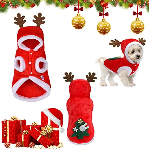 Haustier Kleidung Weihnachten,Weihnachten Hundekleidung,Weihnachten Katzen Kleidung,Hund Cosplay Mantel,Lustiger Weihnachtsmann Kostüm Welpe Warme Winterkleidung für Hunde Welpe Kätzchen von DONGSZQ