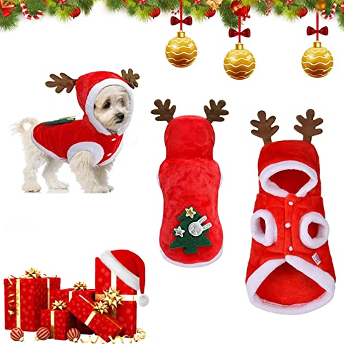 Haustier Kleidung Weihnachten,Weihnachten Hundekleidung,Weihnachten Katzen Kleidung,Hund Cosplay Mantel,Lustiger Weihnachtsmann Kostüm Welpe Warme Winterkleidung für Hunde Welpe Kätzchen von DONGSZQ