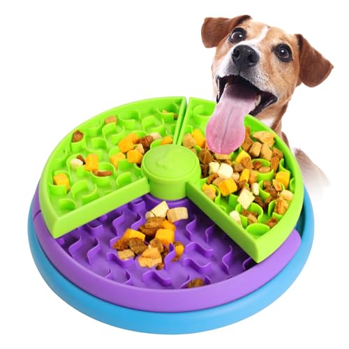 Anti Schling Napf Hund 3 Stufen - Slow Feeder gegen Schlingen & Blähungen, Rutschfester Interaktiver Hundefutterspender, Mittlere & Große Hunde, Hunde Puzzle Feeder(BPA-frei) von DONWEI