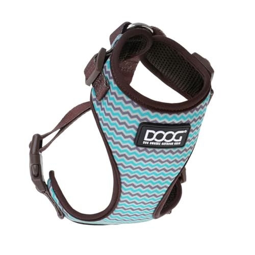 DOOG Neon Harness Geschirr, Größe:28-34 cm, Farbe:braun/blau von DOOG