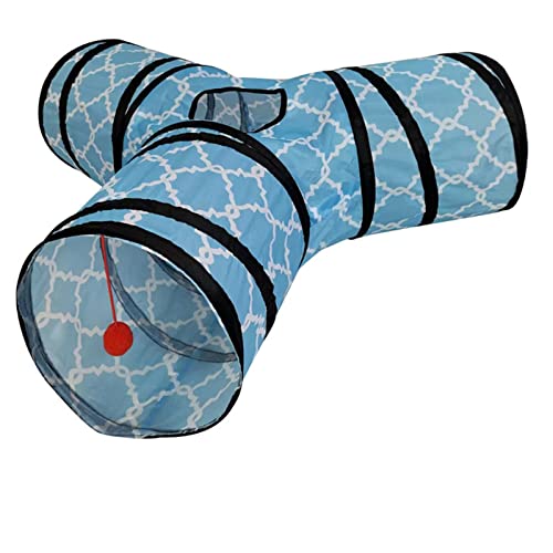 Cat Tunnels Tube Katzenspielzeug, Cat Tunnel Bed Pop-Up Collapsible Pet Tube Interaktives Spielspielzeug Mit Ball, Cat Tunnels Für Indoor-Katzen,L von DOPORA