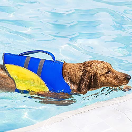 Hunde-Schwimmweste, Verstellbar, Reflektierend, Hunde-Schwimmweste Zum Schwimmen, Bootfahren, Welpen-Haustier-Lebensretter Mit Kinnstütze Für Kleine Bis Große Hunde,B,S von DOPORA