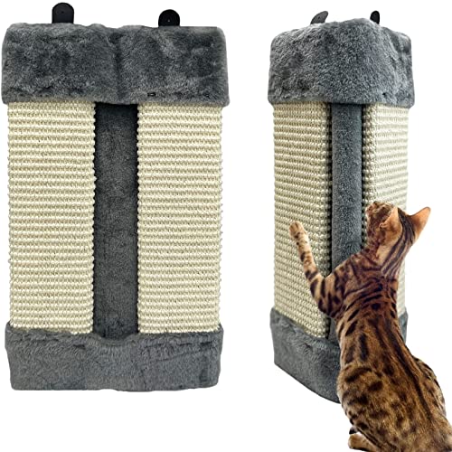 Katzenecken-Kratzer, 2Er-Pack Natürliche Sisal-Kratzbretter Zur Wandmontage Kitty-Kratzpads Für Katzen Im Innenbereich, Widerstandsfähiger Möbelschutz Für Tür, Sofa, Couch,A von DOPORA