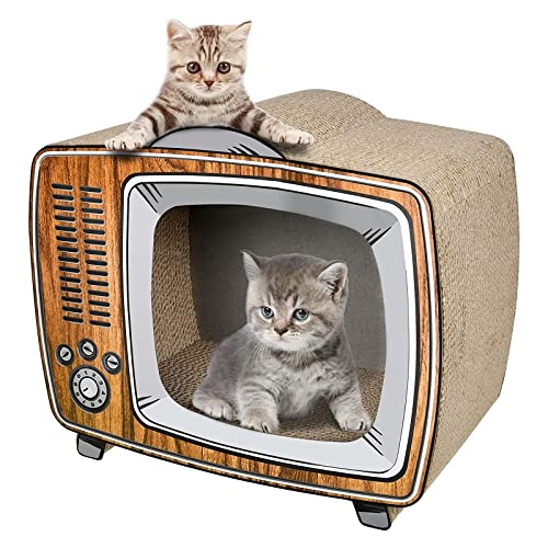 Lit De Salon En Carton TV Cat Scratcher, Planche À Gratter Pour Chat, Coussinets Durables Pour Éviter Les Dommages Aux Meubles von DOPORA