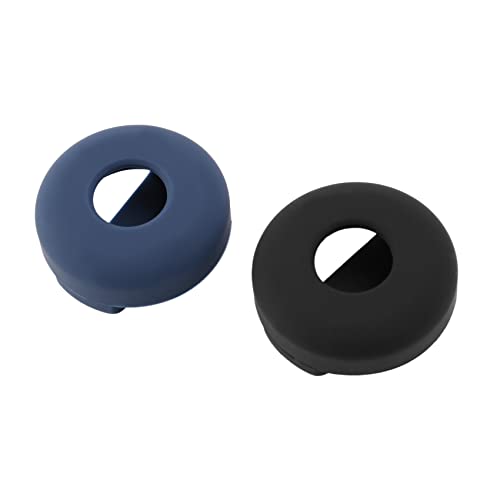 Duendhd Hundehalsband (2 Stück), Silikon-Haustier-Halsband-Hülle für Airtags, Anti-Verlust-Etikett, Haustierschlaufe, Halter schwarz + blau von Dasing