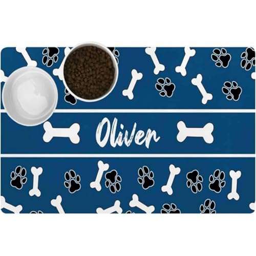 DOTBUY-SHOP Futtermatte Hund Saugfähig, Futterunterlage Katzen Haustier mit rutschfest Gummiunterseite Schnelltrocknend Futternapf Katzennapf Unterlage Napfunterlage Waschbar (Stil 2,30x40cm) von DOTBUY-SHOP