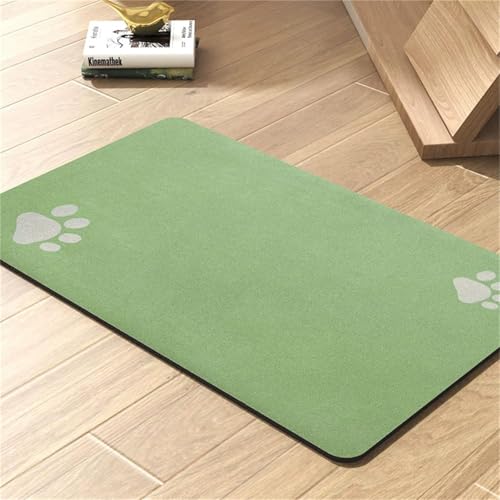 DOTBUY-SHOP Futtermatte Hund Saugfähig, Solide Farbe Futterunterlage Katzen Haustier mit rutschfest Gummiunterseite Schnelltrocknend Futternapf Katzennapf Unterlage (Fruchtgrün,40x120cm) von DOTBUY-SHOP