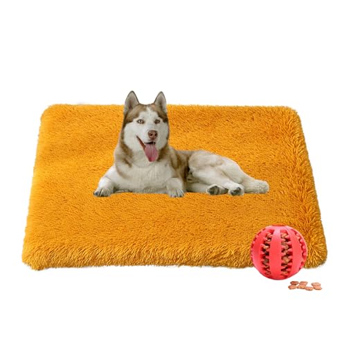 DOTBUY-SHOP Hundebet Katzenbett Rechteckig, Hundekissen Grosse Hunde Kissen, Plüsch-Hundekorb Hundebett Waschbar, für Groß Hunde, Katzen und Winter und Herbst (120X75cm,Orange) von DOTBUY-SHOP