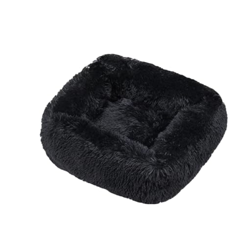 DOTBUY-SHOP Hundebet Rechteck Katzenbett, Hundekissen Grosse Hunde Donut Kissen, Plüsch-Hundekorb Hundebett Waschbar, für Groß Kleine Hunde, Katzen und Andere Haustiere (XL,Schwarz) von DOTBUY-SHOP