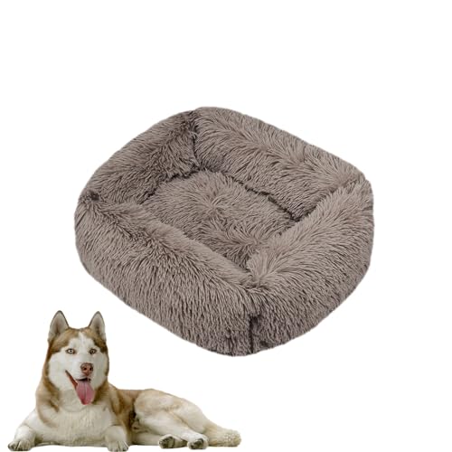 DOTBUY-SHOP Hundebet Rechtwinklig Katzenbett, Hundekissen Grosse Hunde Donut Kissen Herbst und Winter, Waschbar Plüsch-Hundekorb Hundebett, für Mittel Hunde Katzen (XL,Hellbraun) von DOTBUY-SHOP