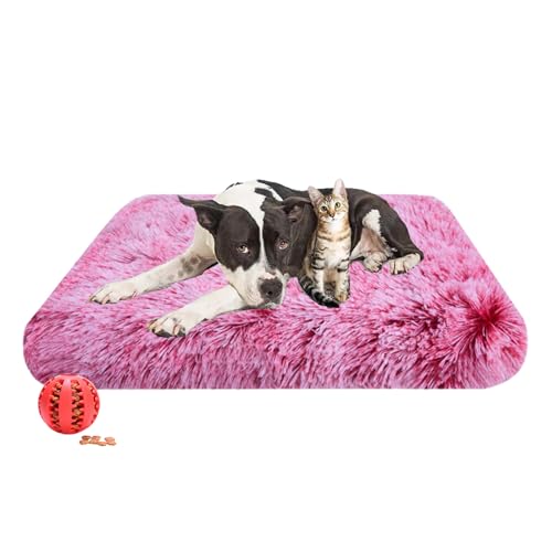 DOTBUY-SHOP Hundebet Rechtwinklig Katzenbett, Hundekissen Grosse Hunde Donut Kissen Herbst und Winter, Waschbares und Abnehmbares Plüsch-Hundekorb Hundebett mit Reißverschluss (S,Rosa) von DOTBUY-SHOP