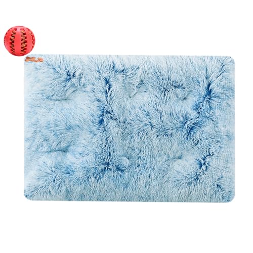 DOTBUY-SHOP Hundebet Rectangular Katzenbett, Hundekissen Grosse Hunde Rectangle Kissen, Plüsch-Hundekorb Hundebett Waschbar, für Groß Hunde, Katzen und Herbst und Winter (65X50cm,Tie-dye blau) von DOTBUY-SHOP