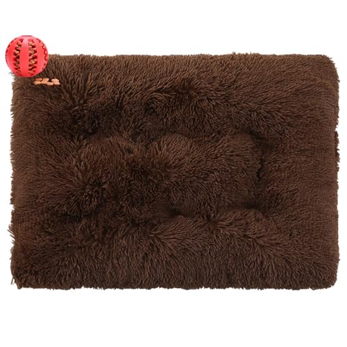 DOTBUY-SHOP Hundebet Rectangular Katzenbett, Hundekissen Grosse Hunde Rectangle Kissen, Plüsch-Hundekorb Hundebett Waschbar, für Groß Hunde, Katzen und Herbst und Winter (95X65cm,Kaffee) von DOTBUY-SHOP