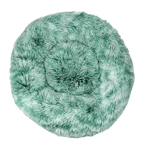 DOTBUY-SHOP Hundebet Rundes Katzenbett, Hundekissen Grosse Hunde Donut Kissen, Plüsch-Hundekorb Hundebett Waschbar, für Groß Hunde, Katzen und Herbst und Winter (Kaliber 110cm,Farbverlauf Grün) von DOTBUY-SHOP