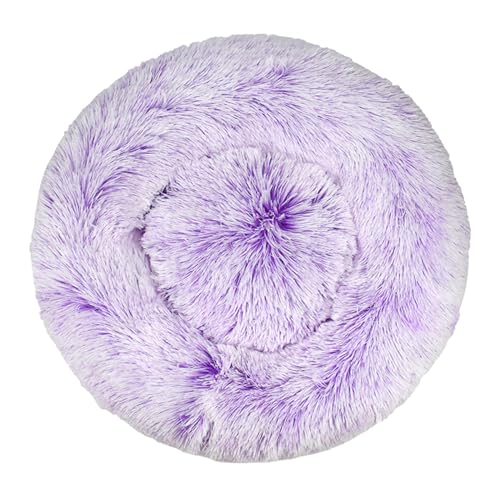 DOTBUY-SHOP Hundebet Rundes Katzenbett, Hundekissen Grosse Hunde Donut Kissen, Plüsch-Hundekorb Hundebett Waschbar, für Groß Hunde, Katzen und Herbst und Winter (Kaliber 120cm,Farbverlauf Violett) von DOTBUY-SHOP