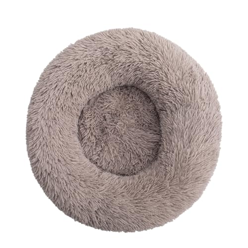 DOTBUY-SHOP Hundebet Rundes Katzenbett, Hundekissen Grosse Hunde Donut Kissen, Plüsch-Hundekorb Hundebett Waschbar, für Groß Kleine Hunde, Katzen und Andere Haustiere (50cm,Beige) von DOTBUY-SHOP