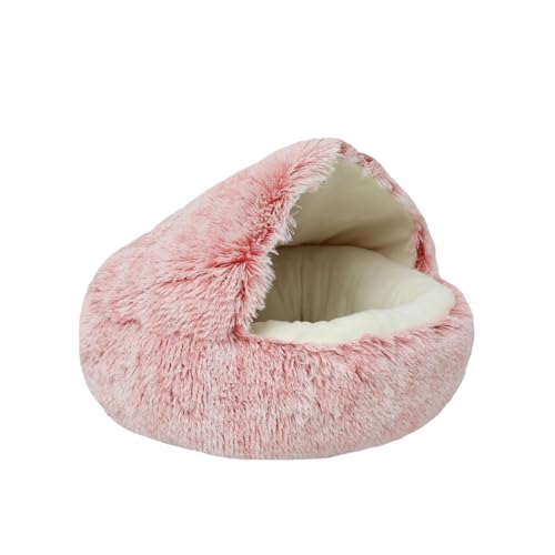 DOTBUY-SHOP Hundebet Rundes Katzenbett, Hundekissen Grosse Hunde Donut Kissen, Plüsch-Hundekorb Hundebett Waschbar, für Kleine Hunde, Katzen (XL-80cm,Rosa Kurz) von DOTBUY-SHOP