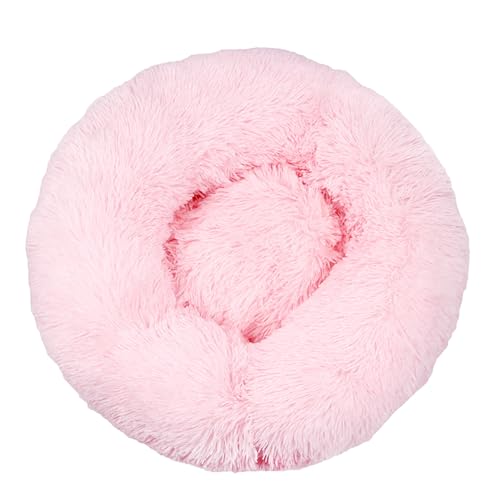 DOTBUY-SHOP Hundebet Rundes Katzenbett, Hundekissen Grosse Hunde Donut Kissen, Plüsch-Hundekorb Hundebett Waschbar, für Mittel Hunde Katzen und Herbst und Winter (110 cm,Rosa 2) von DOTBUY-SHOP