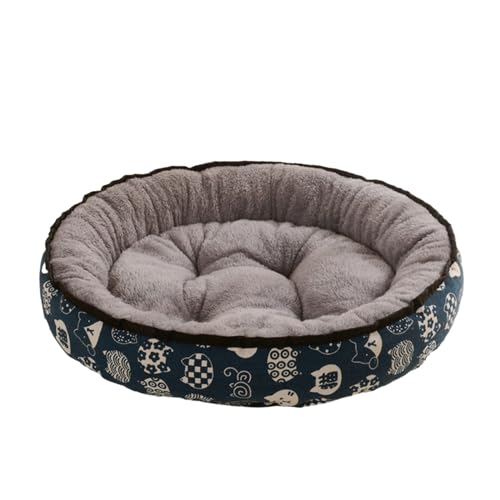 DOTBUY-SHOP Hundebet Rundes Katzenbett, Hundekissen Grosse Hunde Donut Kissen, Rautenmuster Hundekorb Hundebett Waschbar, für Mittel Hunde Katzen und Herbst und Winter (S,Katze) von DOTBUY-SHOP