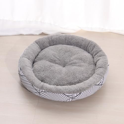 DOTBUY-SHOP Hundebet Rundes Katzenbett, Hundekissen Grosse Hunde Donut Kissen, Waschbar Lambswool-Hundekorb Hundebett, für Mittel Hunde Katzen und Herbst und Winter (S,Gestreift) von DOTBUY-SHOP