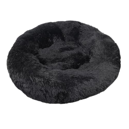 DOTBUY-SHOP Hundebet Rundes Katzenbett, Hundekissen Grosse Hunde Donut Kissen, Waschbar Plüsch-Hundekorb Hundebett, für Mittel Hunde Katzen und Herbst und Winter (120 cm,Schwarz) von DOTBUY-SHOP