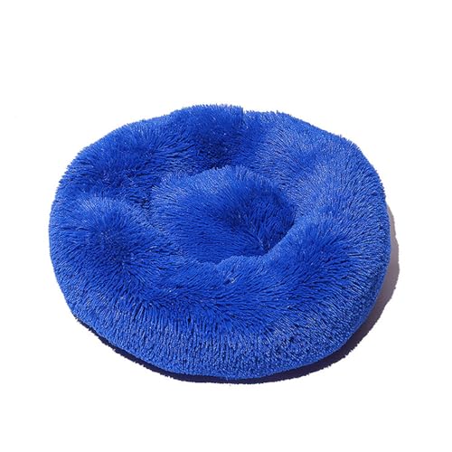 DOTBUY-SHOP Hundebet Rundes Katzenbett, Hundekissen Grosse Hunde Kissen, Plüsch-Hundekorb Hundebett Waschbar, für Welpe, Katzen, Kätzchen, Haustiere (100CM,Klassisches Blau) von DOTBUY-SHOP