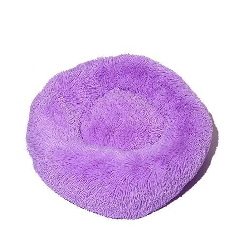 DOTBUY-SHOP Hundebet Rundes Katzenbett, Hundekissen Grosse Hunde Kissen, Plüsch-Hundekorb Hundebett Waschbar, für Welpe, Katzen, Kätzchen, Haustiere (120CM,Lila) von DOTBUY-SHOP