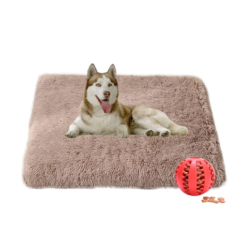 DOTBUY-SHOP Hundebet Rundes Katzenbett, Hundekissen Grosse Hunde Rechteckig Kissen, Plüsch-Hundekorb Hundebett Waschbar, für Groß Hunde, Katzen und Herbst und Winter (120X75cm,Braun) von DOTBUY-SHOP