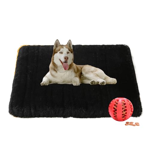 DOTBUY-SHOP Hundebet Rundes Katzenbett, Hundekissen Grosse Hunde Rechteckig Kissen, Plüsch-Hundekorb Hundebett Waschbar, für Groß Hunde, Katzen und Herbst und Winter (120X75cm,Schwarz) von DOTBUY-SHOP