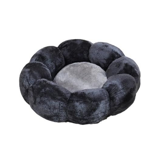 DOTBUY-SHOP Hundebet Rundes Katzenbett, PP Baumwolle Hundekissen, Plüsch-Hundekorb Hundebett Waschbar, für Groß Kleine Hunde, Katzen und Andere Haustiere (S,Schwarz) von DOTBUY-SHOP