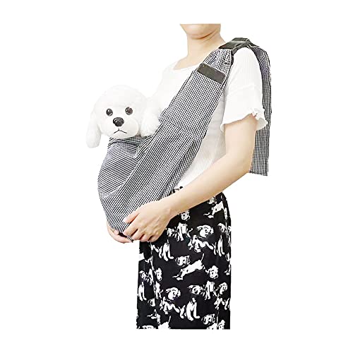 DOTBUY-SHOP Hundetasche, Hundetragetasche Hände Frei, Hundetragetuch bis 7 kg Reversibel Hundetragetuch Komfortabel und Langlebig für Outdoor-Abenteuer (one Size,Schwarz-weißes Karo) von DOTBUY-SHOP