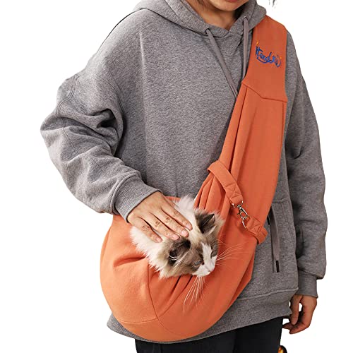 DOTBUY-SHOP Hundetasche, Hundetragetasche Hände Frei, Hundetragetuch bis 7 kg mit Sicherheitsverschluss Hundetragetuch Komfortabel und Langlebig für Outdoor-Abenteuer (one Size,OrangeRot) von DOTBUY-SHOP