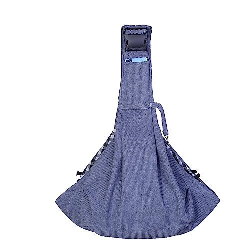 DOTBUY-SHOP Hundetasche, Hundetragetasche Hände Frei, Hundetragetuch bis 7 kg mit Sicherheitsverschluss Kordsamt Hundetragetuch für Outdoor-Abenteuer (Blau,one Size) von DOTBUY-SHOP