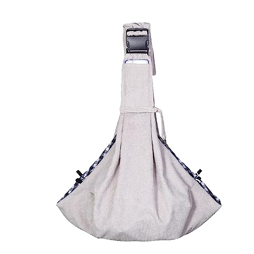 DOTBUY-SHOP Hundetasche, Hundetragetasche Hände Frei, Hundetragetuch bis 7 kg mit Sicherheitsverschluss Kordsamt Hundetragetuch für Outdoor-Abenteuer (Grau,one Size) von DOTBUY-SHOP