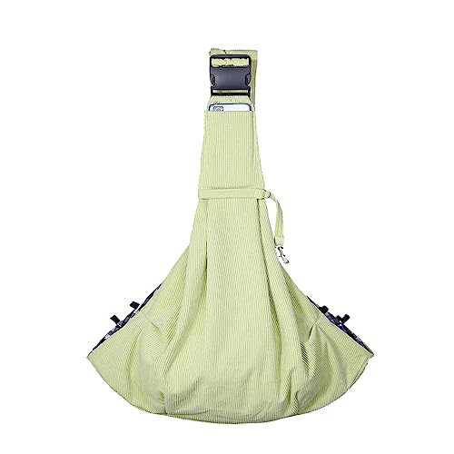 DOTBUY-SHOP Hundetasche, Hundetragetasche Hände Frei, Hundetragetuch bis 7 kg mit Sicherheitsverschluss Kordsamt Hundetragetuch für Outdoor-Abenteuer (Grün,one Size) von DOTBUY-SHOP