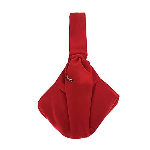 DOTBUY-SHOP Hundetasche,Hundetragetasche Hände Frei, Hundetragetuch bis 5 kg Reversibel Hundetragetuch Komfortabel und Langlebig für Outdoor-Abenteuer (one Size,Rot) von DOTBUY-SHOP