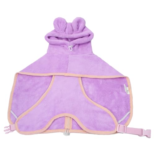 DOTEYAYP Hunde-Trockenturm mit Kapuze, weicher Wickelmantel für Katzen und Hunde, saugfähig, niedliches Winter-Outfit, Größe L, Violett von DOTEYAYP