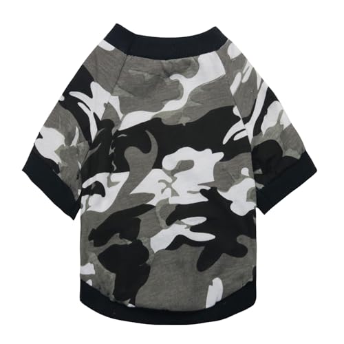 DOTEYAYP T-Shirt für kleine Hunde, Camouflage, für Jungen, Mädchen, Welpen, Katzen, Größe L, Schwarz von DOTEYAYP