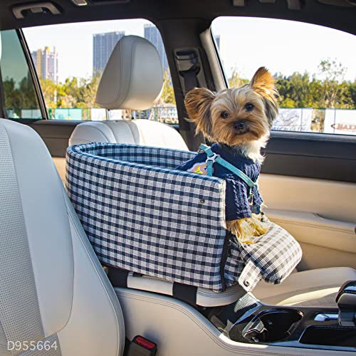 DOTOUUD Autositz für kleine Hunde und Katzen auf der Auto Mittelarmlehne Extra Stabiler Hundesitz Auto Sicherheitssitz für Haustiere Wasserabweisend,Abnehmbarer und Waschbarer von DOTOUUD