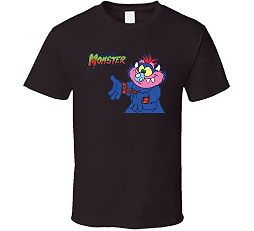 My Pet Monster 80's Cartoon T Shirt - Brown Shirt XL Black von DOWNN