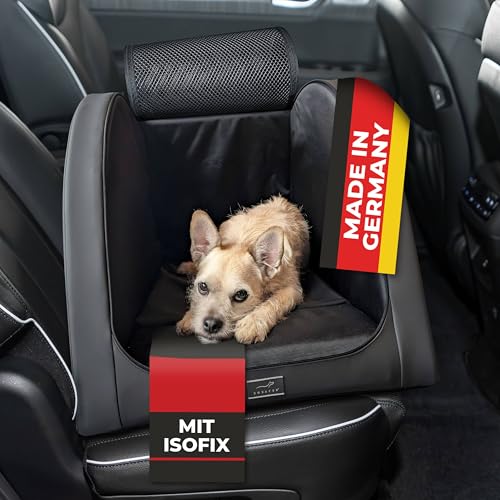 DOXAFER® Hundebox mit Isofix für Autos – Sicher, Robust & Komfortabel | Perfekt für kleine bis mittelgroße Hunde (Schwarz, XL) von DOXAFER